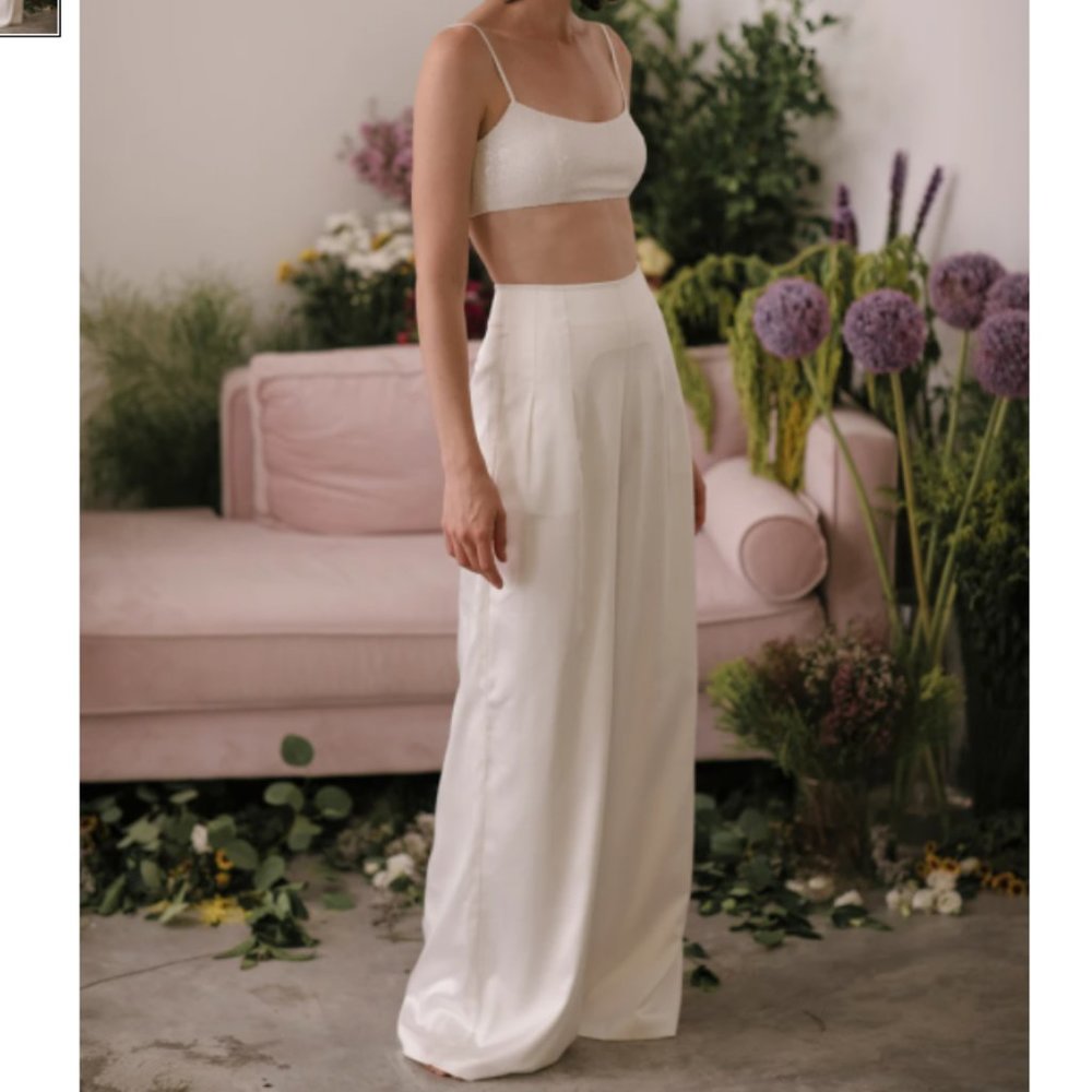 SauLee - Sequin Crop Top & Satin Pants